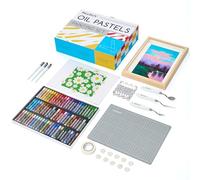 MEEDEN Set di pastelli a olio morbidi, 102 pezzi, kit con 72 colori e 6 pastelli bianchi, pastelli a olio tutto in uno con carta, spatola, nastro coprente, forniture artistiche per artisti