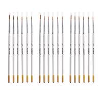 MEEDEN Set Di Pennelli per Dettagli Fini, 18 Pezzi Pennello Artistici per dettagli in miniatura raffinati e pittura artistica, Acrilico Acquerello Olio Dipingi con i numeri Miniature Modello