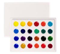 MEEDEN Tavolozza per Pittura ad Acquerello in Ceramica 24 Pozzetti con Coperchio - Tavolozza per Artisti di Miscelazione in Porcellana 15.3 x 11.5cm (6 x 4,5") per Acquerello e Guazzo