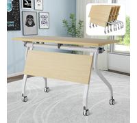 Meedlopia Set di 4 tavoli da conferenza pieghevoli, tavolo da seminario rettangolare moderno con ruote, 55,1 L x 23,6 W x 29,5 H (confezione da 2)