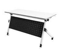 Meedlopia Tavolo da conferenza pieghevole mobile con ruote, facile da montare, tavolo rettangolare per seminari e riunioni, tavolo da allenamento su ruote per ufficio, portatile, 55,1" x19,6 x29,5 (1