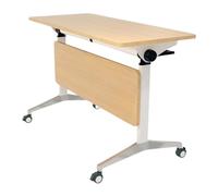 Meedlopia Tavolo da conferenza pieghevole mobile con ruote silenziose, scrivania rettangolare per seminari e corsi, tavoli sale riunioni impilabili, design salvaspazio