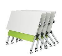 Meedlopia Tavolo da conferenza pieghevole moderno, confezione da 4, con ruote bloccabili, tavolo da allenamento portatile per uso domestico o in ufficio