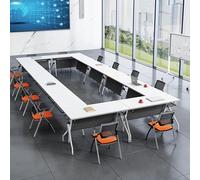 Meedlopia Tavolo da conferenza pieghevole, tavolo da allenamento mobile con ruote, moderno tavolo da riunione mobile con piano ribaltabile, per ufficio, casa, aula, 2 pezzi, 47,2 pollici