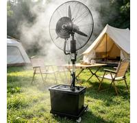 Meedlopia Ventilatore ad Acqua con Nebulizzatore 42L, Ventilatore Industriale da Esterno con Ruote, Altezza 160-205cm, Oscillazione 90° per Grandi Ambienti, Officina, Casa e Terrazza