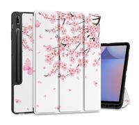 MEEgoodo Custodia per Samsung Galaxy Tab S9 Plus/S9 FE Plus 12,4" Cover 2023 con portapenne, custodie per tablet con supporto pieghevole in pelle+guscio posteriore in TPU morbido + accensione e