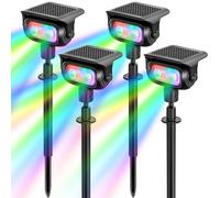 MEEKBOS Faretti Solari da Giardino RGB 5 Modalità Colore Sensore Crepuscolare