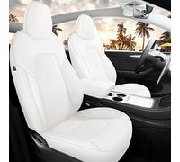 MeeKooMay Coprisedili per auto Tesla Model Y, 12 pezzi, impermeabili, in nappa, completamente avvolti, personalizzati per Tesla Model Y (TY-bianco)