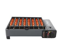 MEELRYD Barbecue a gas portatile, set di barbecue a gas da campeggio con piastra per salsicce, contenitore per il grasso e valigetta per il trasporto, 2,2 KW, per campeggio, riunioni, camper