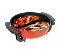 MEELRYD Food Party Hot Pot - Pentola elettrica elettrica da 6 l, per uso domestico, 5 impostazioni di temperatura, riscaldamento rapido, Hot Pots elettrici per famiglie, feste, ristoranti