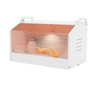MEELRYD Incubatrice per pulcini con lampada termica, incubatrice per pollame e rettili, scatola termica per pulcini con termometro e abbeveratoio circa 20 uova, scatola per allevamento 48 x 30 x 30 cm