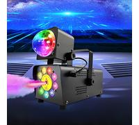 MEELRYD Macchina per la nebbia, 500 W, 12 LED, luce da discoteca, macchina per nebbia con telecomando, adatta per Halloween, Natale, feste di nozze e spettacoli sul palcoscenico, ecc