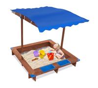 MEELRYD Sandbox con tetto, panchina e fondo in pellicola non tessuta, sabbiera con telone, sandbox per bambini, attività all'aperto, giocattoli a partire dai 3 anni, la scelta migliore per regali per