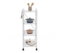 MEELRYD Scaffale a 4 ripiani, portata 15 kg per ripiano | Libreria, ripiani regolabili e 4 ruote per una posizione sicura e un uso flessibile in casa