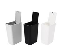 MEELRYD Sistema di raccolta differenziata della spazzatura, set da 3 pezzi, 27 l, contenitore con coperchio, sistema di spazzatura cucina, 22,2 x 15,7 x 33 cm, nero/bianco/grigio