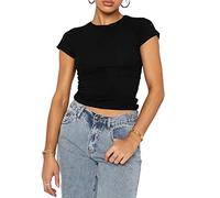 MeeQee Crop Top Donna Skim Dupes BasicMaglietta a Maniche Corte a Girocollo Maglietta Slim Fit Streetwear Moda Y2K Vestiti estetici Abbigliamento Estivo Streetwear