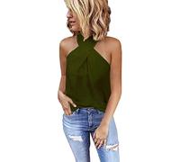 MeeQee Donna Senza Manica Top Basic Slim Fit Casual Elegante Magliette Moda Canotte Estive
