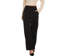 MeeQee Pantaloni Donna Sciolto Gamba Dritta Palazzo Pantalone Vita Alta Elastico Eleganti Pantaloni Lunghi con Tasche per Business, Casual