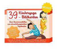 MeerBach & Rose Carte da yoga per bambini, 39 carte da yoga con immagini e rime, carte da yoga per bambini, esercizi di yoga chiaramente spiegate
