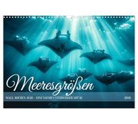 Meeresgrößen (Wandkalender 2026 DIN A3 quer), CALVENDO Monatskalender: Die schwebenden Giganten der Meere - Wale, Rochen, Haie