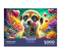 Meerkat in Flower Field Jigsaw Puzzle 1000 Pezzi Classici Per Adulti E Bambini ≥14 Anni Giochi Rilassamento & Intell. Nature Art Per Appassionati Esperti Regalo Amore Amico Natale Compleanno 70x50cm/1