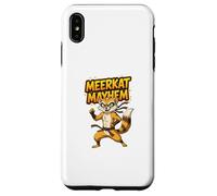 Meerkat Mayhem Funny Cartoon Meerkat Humour Animal Character Custodia per iPhone XS Max