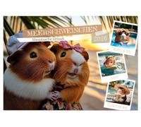 Meerschweinchen - Hauptsache Urlaub (Tischkalender 2026 DIN A5 quer), CALVENDO Monatskalender: Süße Nager auf Reisen