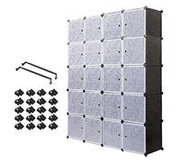 Meerveil Armadio, Legno plastica, Nero, 20 Cubes