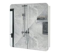 Meerveil Bagno Specchio Cabinet, Legno ingegnerizzato, Rotondo e Bianco, 68 x 13 x 66 cm