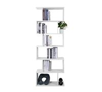 Meerveil - Libreria - Scaffale a 6 livelli in MDF contemporaneo, per CD Magazine in Soggiorno, camera da letto, ufficio, 70 x 24 x 190 cm, colore: Bianco