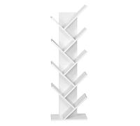 Meerveil Libreria, Scaffale in Legno ad Albero Moderna 8 Piani Autoportante per Soggiorno Libreria 40 x 20 x 127 cm Bianco