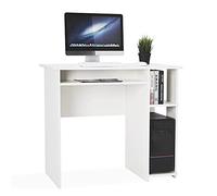 Meerveil Scrivania, Scrivania per Computer con Fori per la Gestione Dei Cavi per Gioco Casa Ufficio Soggiorno, 85 x 45 x 75 cm, Bianco