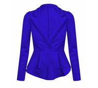 Meet AI Muse Blazer Donna Peplum Maniche Lunghe Slim Fit Bottoni Nero