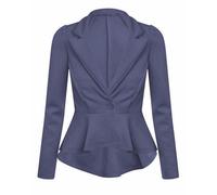 Meet AI Muse Blazer Donna Peplum Maniche Lunghe Slim Fit Bottoni Nero