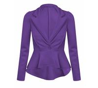 Meet AI Muse Blazer Donna Peplum Maniche Lunghe Slim Fit Bottoni Nero