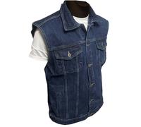 Meet AI Muse Gilet Denim Uomo Cowboy Biker SLEEVELESS Top S-3XL