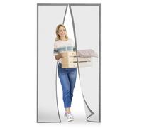 Meet Beauty Zanzariera Magnetica 130 x 200 cm per Porte, Upgrade Zanzariera Porta Finestra, Grigio Argento