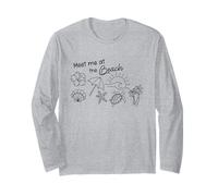 "Meet Me at the Beach" Oceano Tropicale Surf Tartaruga Mare Estate Maglia a Manica