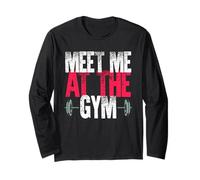 Meet Me at The Gym Fitness Tee per Gli Amanti dell'allenamento Maglia a Manica
