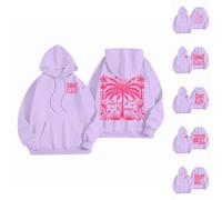 Meet Me At The Ocean - Felpa con cappuccio da donna, a maniche lunghe, con tasca, colore rosa, per ragazze adolescenti, Viola #2., XXL