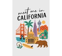 Meet Me in California Collage Lined Pages Notebook: 100 pages | 6" x 9" | Collage Lined Pages | Journal | Diary