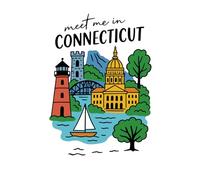 Meet Me in Connecticut Notebook: 6x9 Travel Journal, 150 Lined Pages for Writing, Notes, and Memories: State Souvenir Composition Book | Connecticut Gift for Travelers, Students, and Locals