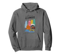 Meet Me in Illinois Skyline Trattore Bean Felpa con Cappuccio