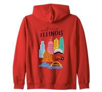 Meet Me in Illinois Skyline Trattore Bean Felpa con Cappuccio