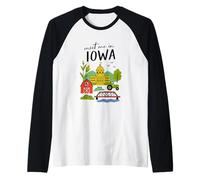 Meet Me in Iowa Capitol Corn Barn Scene Maglia con Maniche Raglan