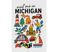 Meet Me in Michigan Collage Lined Pages Notebook: 100 pages | 6" x 9" | Collage Lined Pages | Journal | Diary