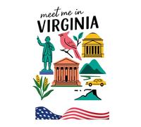 Meet Me in Virginia Notebook: 6x9 Lined Journal with 150 Pages | State Pride Souvenir, Travel Diary & Everyday Writing Notebook