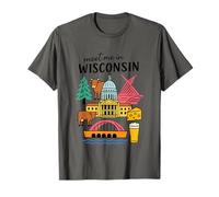 Meet Me in Wisconsin Iconic Imagery Design Maglietta