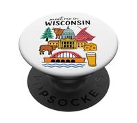 Meet Me In Wisconsin Iconic Imagery Design PopSockets PopGrip Adesivo