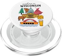 Meet Me In Wisconsin Iconic Imagery Design PopSockets PopGrip per MagSafe